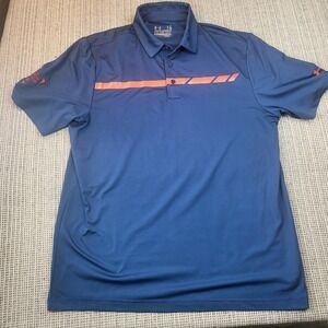 Under Armour Polo Shirt Mens Large Coldblack HeatGear AT&T Byron Nelson Golf